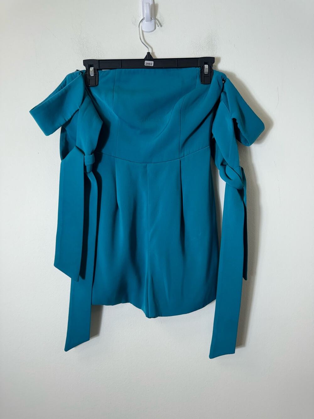 C/Meo Collective Turquoise Strapless Off-Shoulder Romper Sz XS